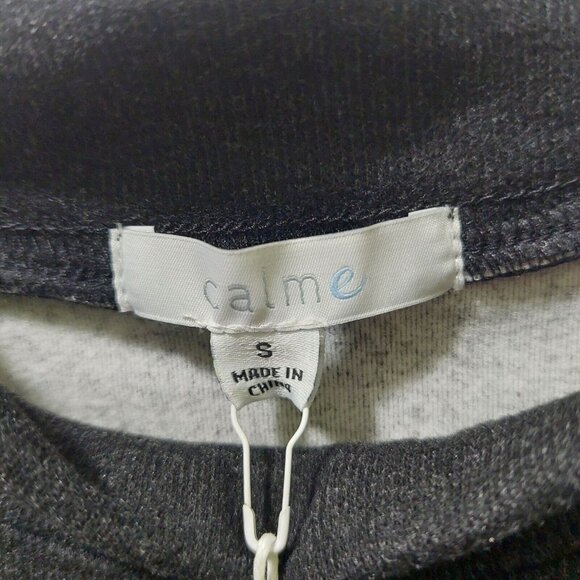 NWT Calme By Johhny Was Womens Pullover Mock Neck Sweatshirt Black/Gray Small - Picture 3 of 14
